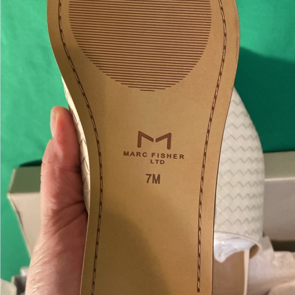 Marc Fisher Ivory Woven Mules - Picture 3 of 3